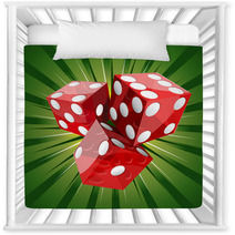 Casino Craps Red Dice On Green Background Nursery Decor 39634639