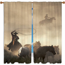 Catching Wild Horses Window Curtains 3270640