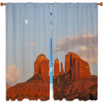 Cathedral Rock Moonrise Window Curtains 64594470