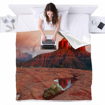 Cathedral Rock Reflection Blankets 34577153
