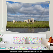 Cattle On Pasture By River Wall Art 66877353
