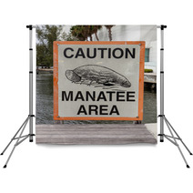 Caution Manatee Area Backdrops 89845142