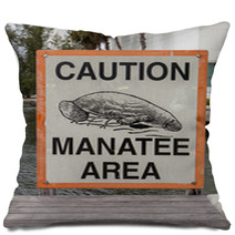 Caution Manatee Area Pillows 89845142
