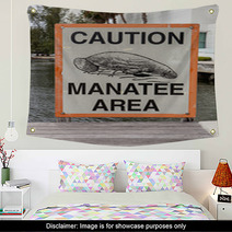 Caution Manatee Area Wall Art 89845142