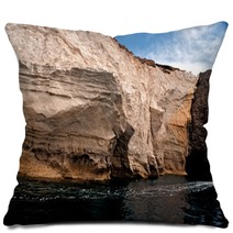 Caves And Rock Formations By The Sea At Kleftiko Area On Milos I Pillows 68036077