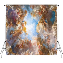 Ceiling Painting Of Palace Versailles Near Paris France Backdrops 89641238