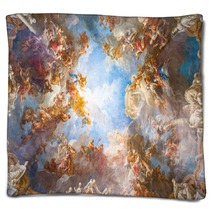 Ceiling Painting Of Palace Versailles Near Paris France Blankets 89641238