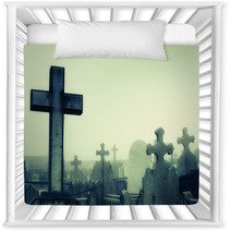Cementery With Tombstones And Crosses Nursery Decor 112610660