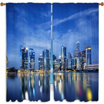 Central Business District In Singapore Window Curtains 65743386