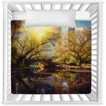 Central Park Pond And Bridge. New York, USA. Nursery Decor 53458626