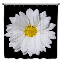 Chamomile Flower Over Black Background. Daisy. Bath Decor 64202334