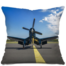 Chance Vought F4u Corsair On Static Display Front View From Bel Pillows 134778595