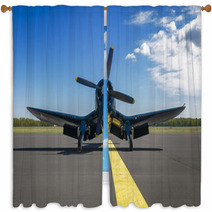 Chance Vought F4u Corsair On Static Display Front View From Bel Window Curtains 134778595