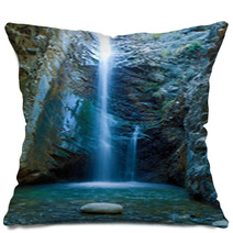 Chantara Waterfalls In Trodos Mountains, Cyprus Pillows 34990318