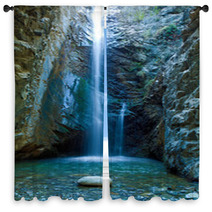 Chantara Waterfalls In Trodos Mountains, Cyprus Window Curtains 34990318