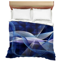 chaotic ribbon on a blue background Bedding 50709403