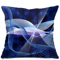 chaotic ribbon on a blue background Pillows 50709403
