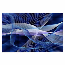 chaotic ribbon on a blue background Rugs 50709403