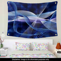 chaotic ribbon on a blue background Wall Art 50709403