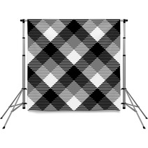 Checkered Gingham Fabric Seamless Pattern In Black White Grey Backdrops 63438227