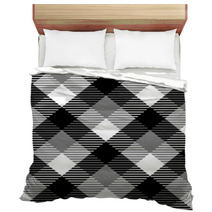 Checkered Gingham Fabric Seamless Pattern In Black White Grey Bedding 63438227