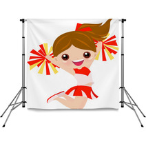 Cheerleader Girl Jumping Backdrops 24454765