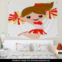 Cheerleader Girl Jumping Wall Art 24454765