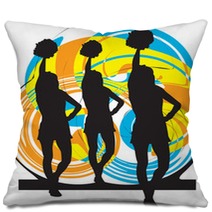 Cheerleaders Illustration Pillows 28016926