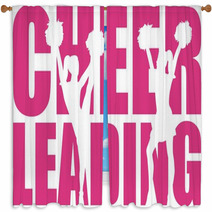 Cheerleading Word With Cutout Window Curtains 105808178