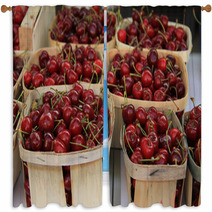 Cherries At A French Market Window Curtains 66590246