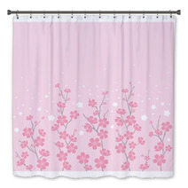 Cherry Blossoms On Pink Bath Decor 896096