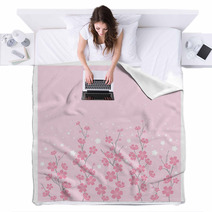 Cherry Blossoms On Pink Blankets 896096