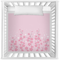 Cherry Blossoms On Pink Nursery Decor 896096