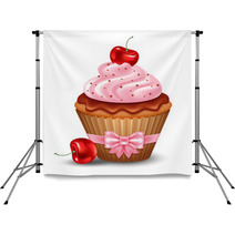 Cherry Cupcake Backdrops 66309156