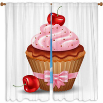 Cherry Cupcake Window Curtains 66309156