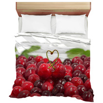 Cherry; Objects On White Background Bedding 59696825