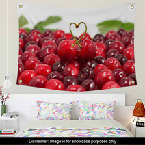Cherry; Objects On White Background Wall Art 59696825