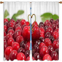 Cherry; Objects On White Background Window Curtains 59696825