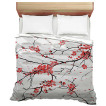 Cherry Or Sakura Seamless Pattern Background Bedding 38321154