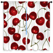 Cherry Seamless Pattern Window Curtains 51270621