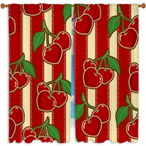 Cherry Seamless Pattern Window Curtains 54806548