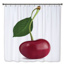 Cherry With Leaf. Vector Illustration Bath Decor 53413839