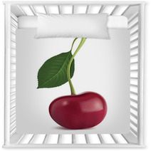 Cherry With Leaf. Vector Illustration Nursery Decor 53413839
