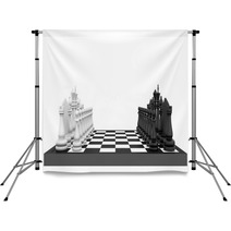 Chess Board And Chess Pieces Backdrops 65402045