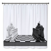 Chess Board And Chess Pieces Bath Decor 65402045