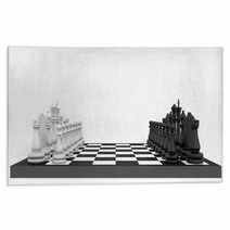 Chess Board And Chess Pieces Rugs 65402045