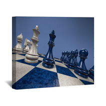 Chess Contest: Black Versus White Wall Art 53403888