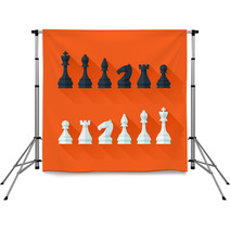 Chess Figures Set In Flat Modern Style For Design Concept. Backdrops 68312947