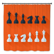 Chess Figures Set In Flat Modern Style For Design Concept. Bath Decor 68312947