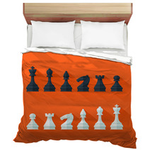 Chess Figures Set In Flat Modern Style For Design Concept. Bedding 68312947